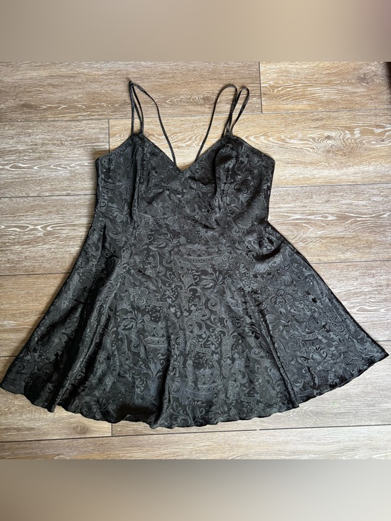 Victoria's Secret Dresses & Skirts - Vintage Victoria’s Secret Black Satin Jacquard Slip Dress Babydoll Y2K Size L